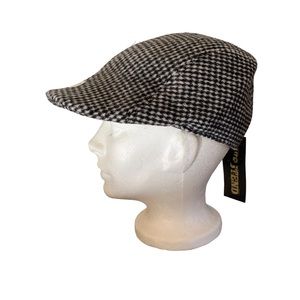 Westend Men’s Tweed Ivy Cap Flat Cap Size L/XL Black & White Peaky Blinders
